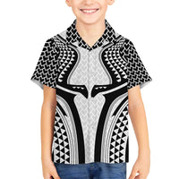 Hawaiian Kakau Art Tattoos Aquaman Style Family Matching Off The Shoulder Long Sleeve Dress and Hawaiian Shirt White Version - Polynesian Pride