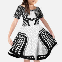 Hawaiian Kakau Art Tattoos Aquaman Style Family Matching Puletasi and Hawaiian Shirt White Version - Polynesian Pride