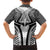 Hawaiian Kakau Art Tattoos Aquaman Style Family Matching Short Sleeve Bodycon Dress and Hawaiian Shirt White Version - Polynesian Pride