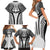 Hawaiian Kakau Art Tattoos Aquaman Style Family Matching Short Sleeve Bodycon Dress and Hawaiian Shirt White Version - Polynesian Pride