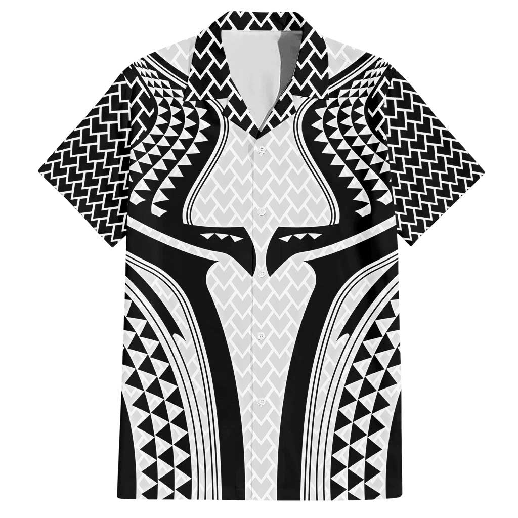 Hawaiian Kakau Art Tattoos Aquaman Style Family Matching Short Sleeve Bodycon Dress and Hawaiian Shirt White Version - Polynesian Pride