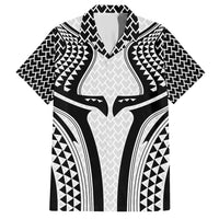 Hawaiian Kakau Art Tattoos Aquaman Style Family Matching Short Sleeve Bodycon Dress and Hawaiian Shirt White Version - Polynesian Pride
