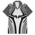 Hawaiian Kakau Art Tattoos Aquaman Style Family Matching Short Sleeve Bodycon Dress and Hawaiian Shirt White Version - Polynesian Pride