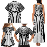 Hawaiian Kakau Art Tattoos Aquaman Style Family Matching Tank Maxi Dress and Hawaiian Shirt White Version - Polynesian Pride