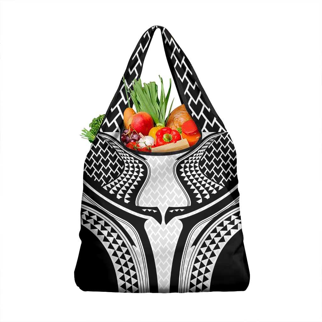 Hawaiian Kakau Art Tattoos Aquaman Style Grocery Bag White Version - Polynesian Pride