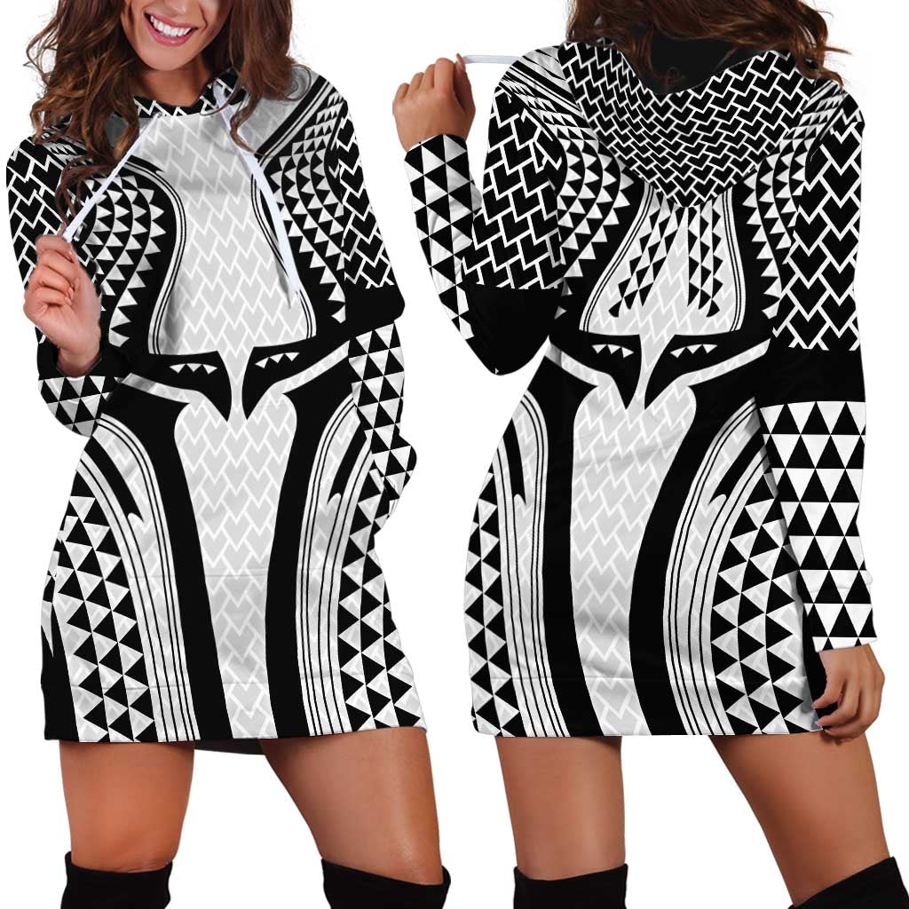 Hawaiian Kakau Art Tattoos Aquaman Style Hoodie Dress White Version - Polynesian Pride