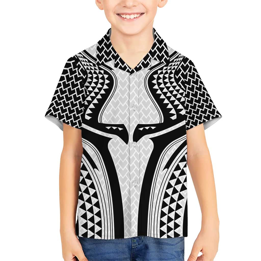 Hawaiian Kakau Art Tattoos Aquaman Style Kid Hawaiian Shirt White Version LT03 Kid White - Polynesian Pride