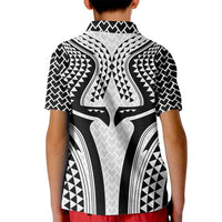 Hawaiian Kakau Art Tattoos Aquaman Style Kid Polo Shirt White Version - Polynesian Pride