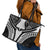 Hawaiian Kakau Art Tattoos Aquaman Style Leather Tote Bag White Version - Polynesian Pride