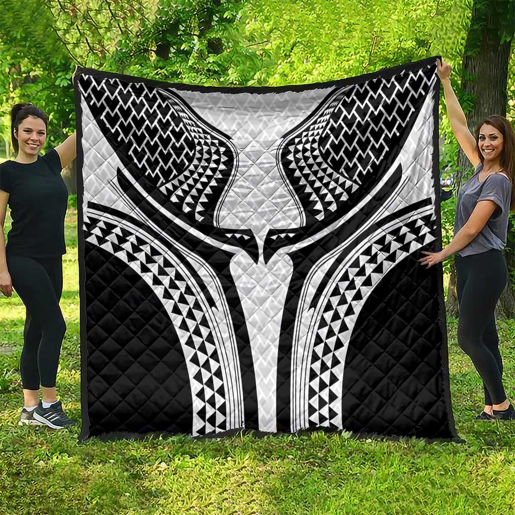Hawaiian Kakau Art Tattoos Aquaman Style Quilt White Version - Polynesian Pride