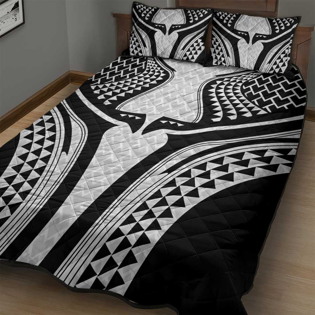 Hawaiian Kakau Art Tattoos Aquaman Style Quilt Bed Set White Version - Polynesian Pride