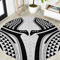 Hawaiian Kakau Art Tattoos Aquaman Style Round Carpet White Version - Polynesian Pride