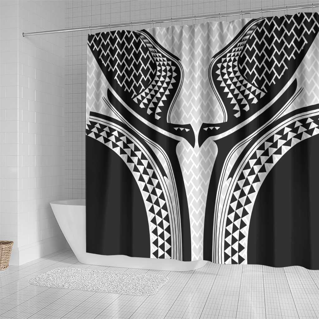 Hawaiian Kakau Art Tattoos Aquaman Style Shower Curtain White Version - Polynesian Pride