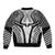 Hawaiian Kakau Art Tattoos Aquaman Style Sleeve Zip Bomber Jacket White Version - Polynesian Pride