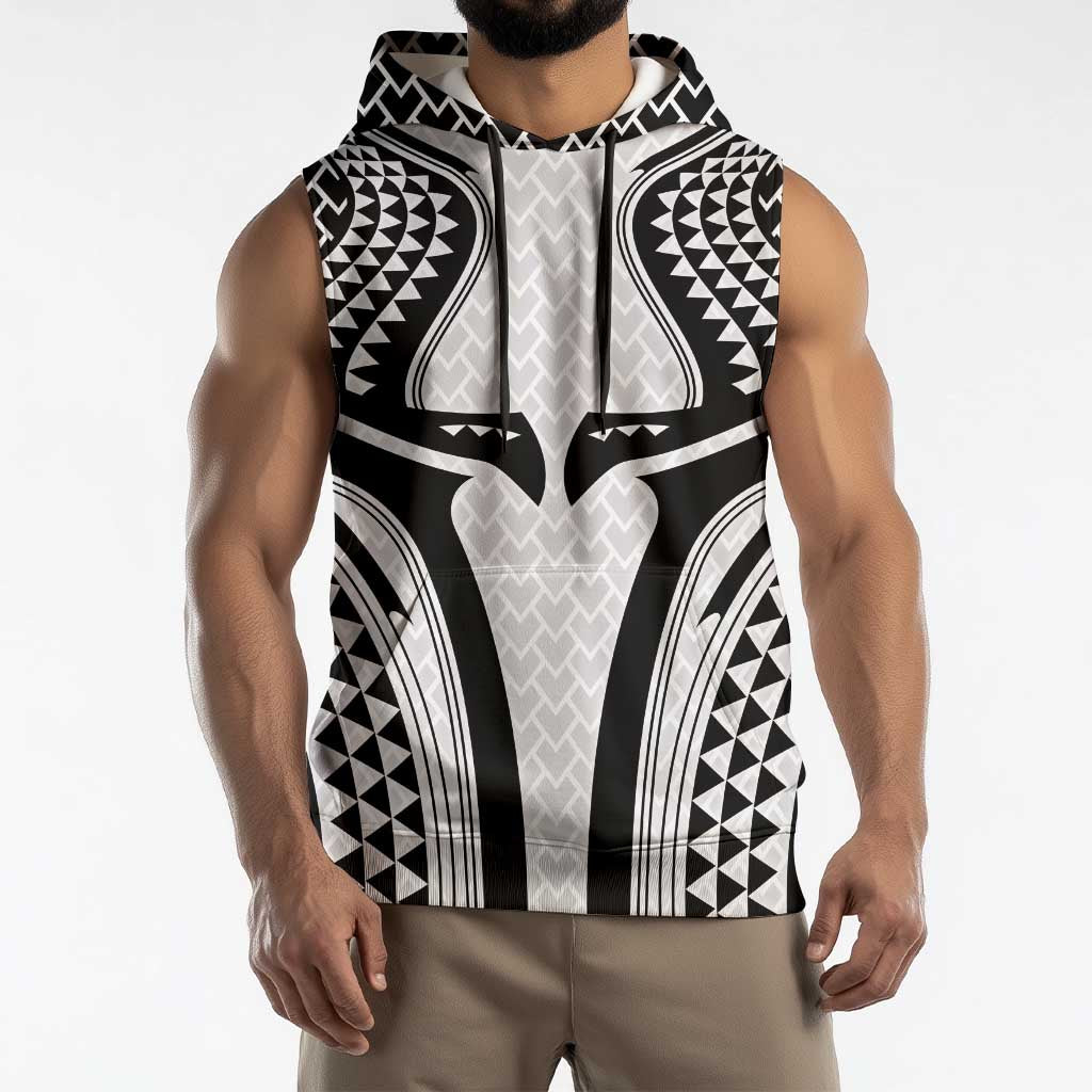 Hawaiian Kakau Art Tattoos Aquaman Style Sleeveless Hoodie White Version - Polynesian Pride