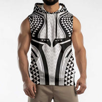 Hawaiian Kakau Art Tattoos Aquaman Style Sleeveless Hoodie White Version - Polynesian Pride