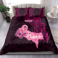 Polynesia Breast Cancer Bedding Set Butterfly and Flowers Ribbon Maori Tattoo Ethnic Black Style LT03 - Polynesian Pride