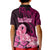 Polynesia Breast Cancer Kid Polo Shirt Butterfly and Flowers Ribbon Maori Tattoo Ethnic Black Style LT03 - Polynesian Pride