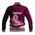 Custom Polynesia Breast Cancer Baseball Jacket Butterfly and Flowers Ribbon Maori Tattoo Ethnic Black Style LT03 - Polynesian Pride