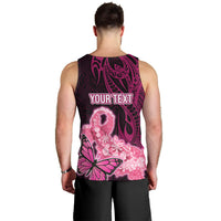Custom Polynesia Breast Cancer Men Tank Top Butterfly and Flowers Ribbon Maori Tattoo Ethnic Black Style LT03 - Polynesian Pride