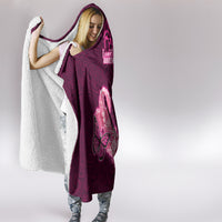 Polynesia Breast Cancer Hooded Blanket Butterfly and Flowers Ribbon Maori Tattoo Ethnic Pink Style LT03 - Polynesian Pride