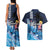 Hawaiian Honu Honi Ihu Couples Matching Tank Maxi Dress and Hawaiian Shirt With Plumeria and Kakau Art Pattern