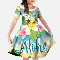 Aloha Turtle Family on The Beach Family Matching Puletasi and Hawaiian Shirt with Hawaiian Colorful Plumeria
