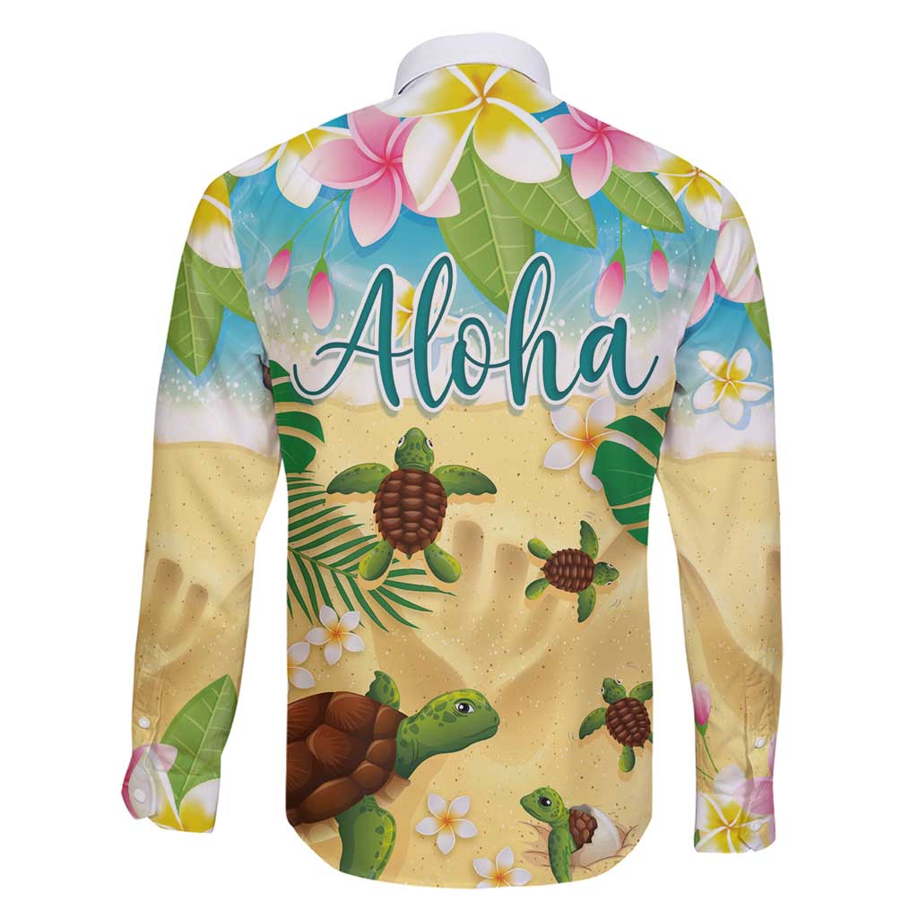 Aloha Turtle Family on The Beach Family Matching Tank Maxi Dress and Hawaiian Shirt with Hawaiian Colorful Plumeria
