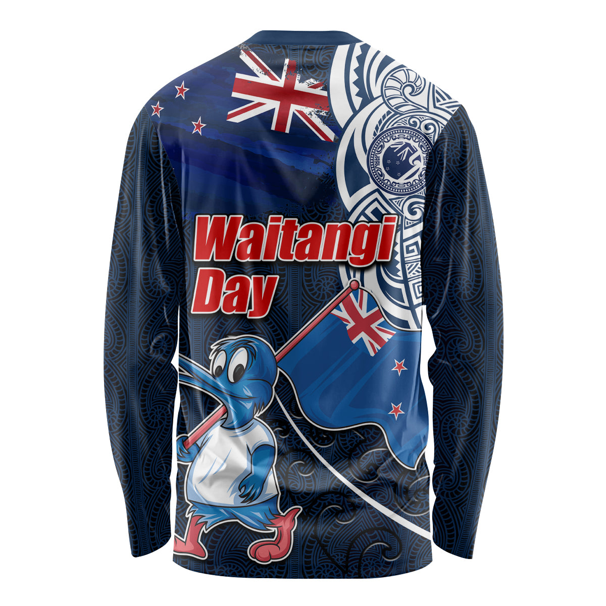 New Zealand Waitangi Long Sleeve Shirt Te Ra O Waitangi Maori Kiwis Bird LT03 - Polynesian Pride