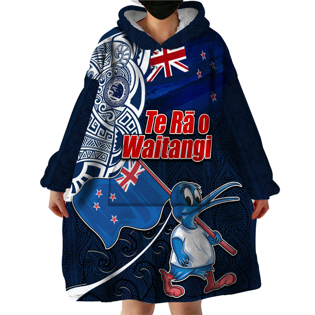 New Zealand Waitangi Wearable Blanket Hoodie Te Ra O Waitangi Maori Kiwis Bird LT03 - Polynesian Pride