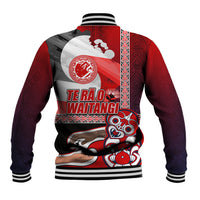 Maori Waitangi Baseball Jacket Hei-tiki Koru with Tino Rangatiratanga Maori Flag LT03 - Polynesian Pride