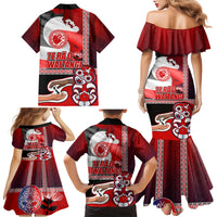 Maori Waitangi Family Matching Mermaid Dress and Hawaiian Shirt Hei-tiki Koru with Tino Rangatiratanga Maori Flag LT03 - Polynesian Pride