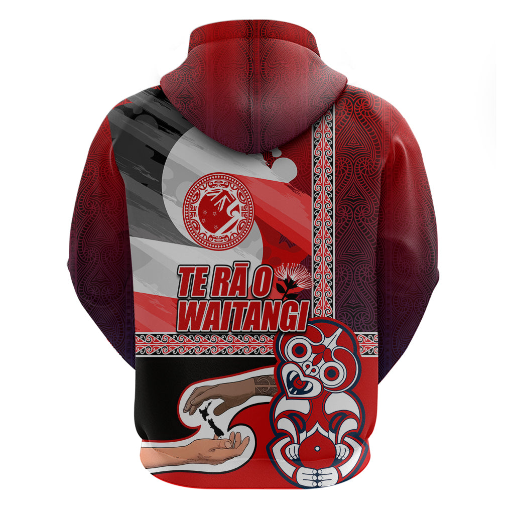 Maori Waitangi Zip Hoodie Hei-tiki Koru with Tino Rangatiratanga Maori Flag LT03 - Polynesian Pride