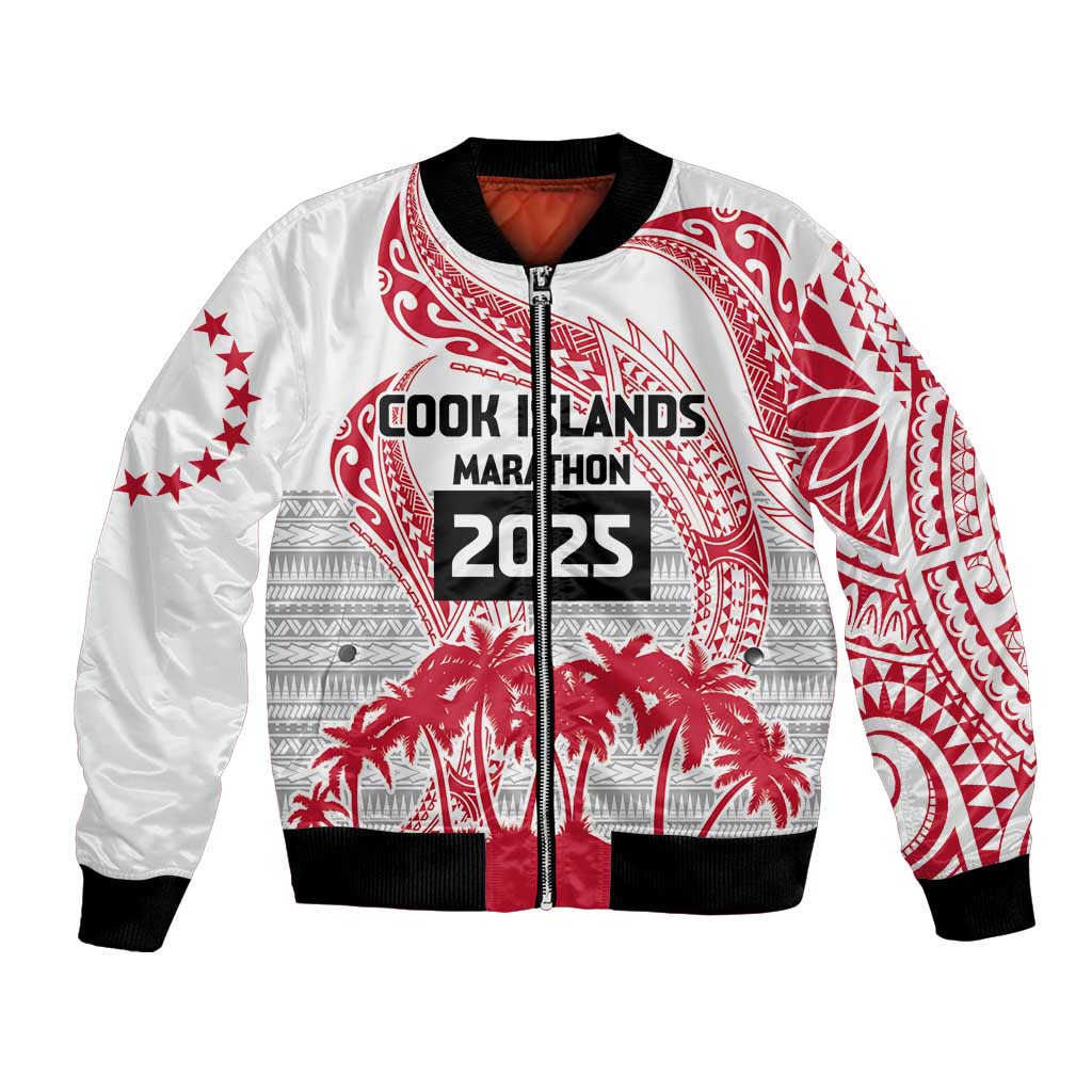 Cook Islands Marathon 2025-Pursuit in Paradise Bomber Jacket Red Color