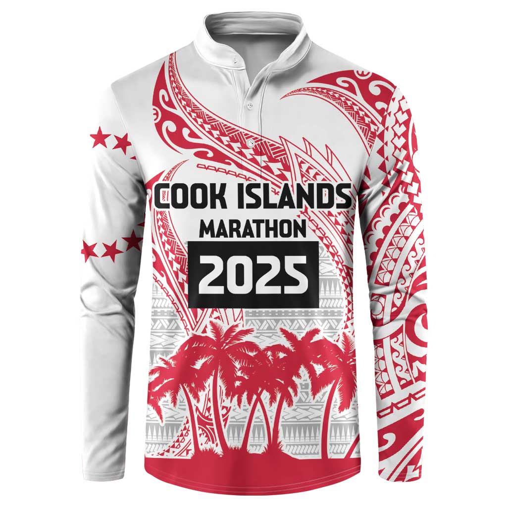 Cook Islands Marathon 2025-Pursuit in Paradise Button Sweatshirt Red Color