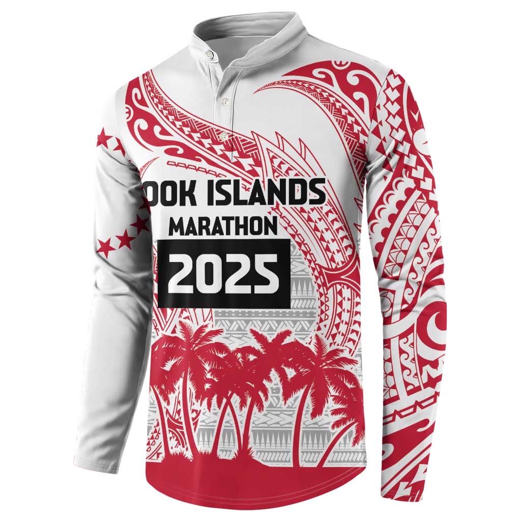 Cook Islands Marathon 2025-Pursuit in Paradise Button Sweatshirt Red Color