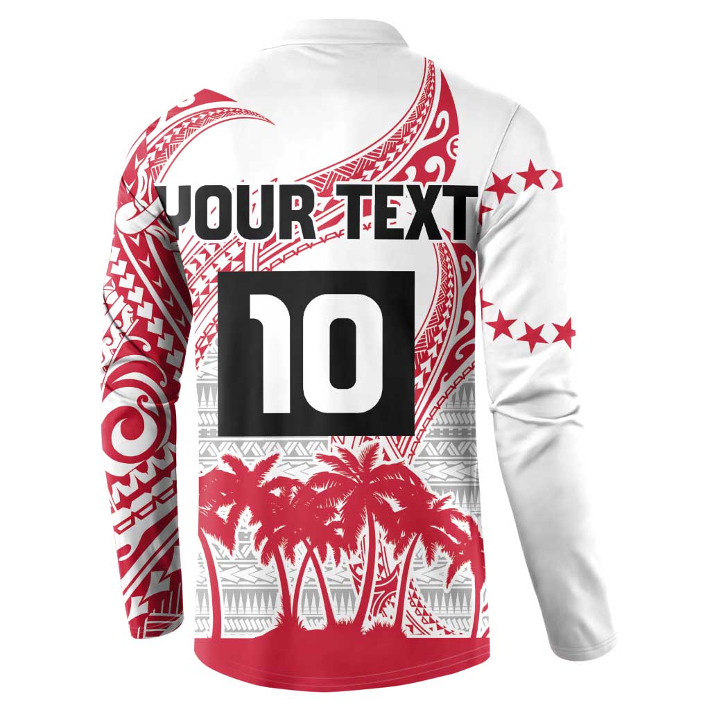 Cook Islands Marathon 2025-Pursuit in Paradise Button Sweatshirt Red Color