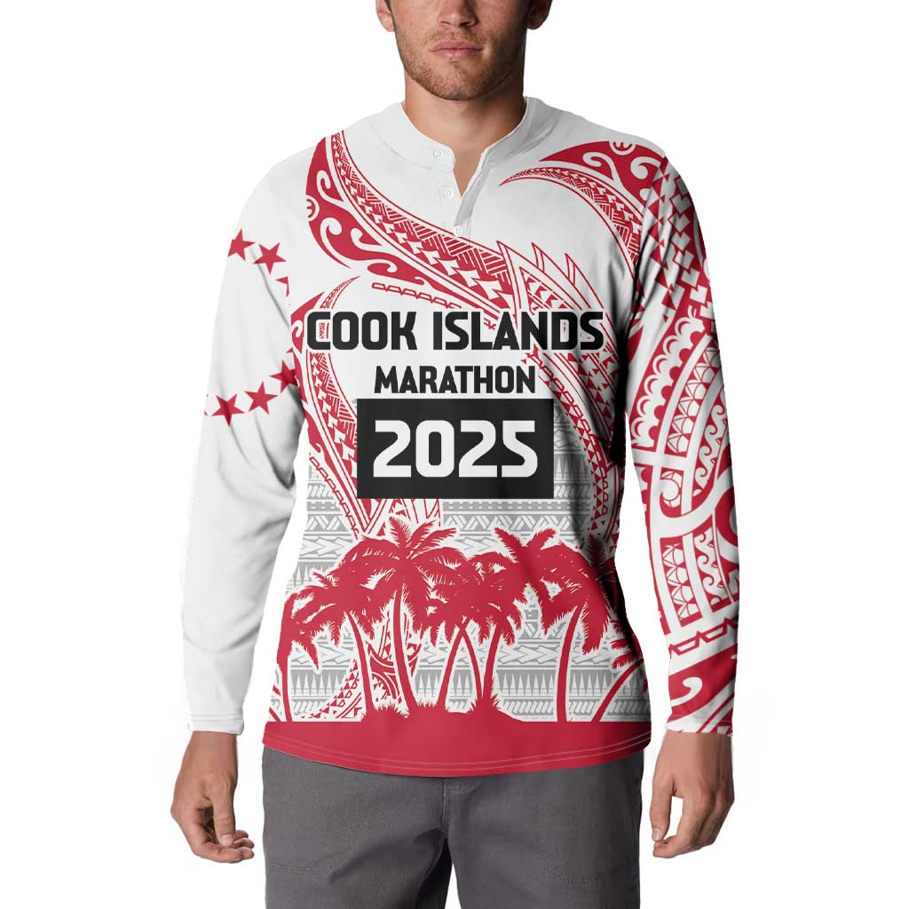 Cook Islands Marathon 2025-Pursuit in Paradise Button Sweatshirt Red Color