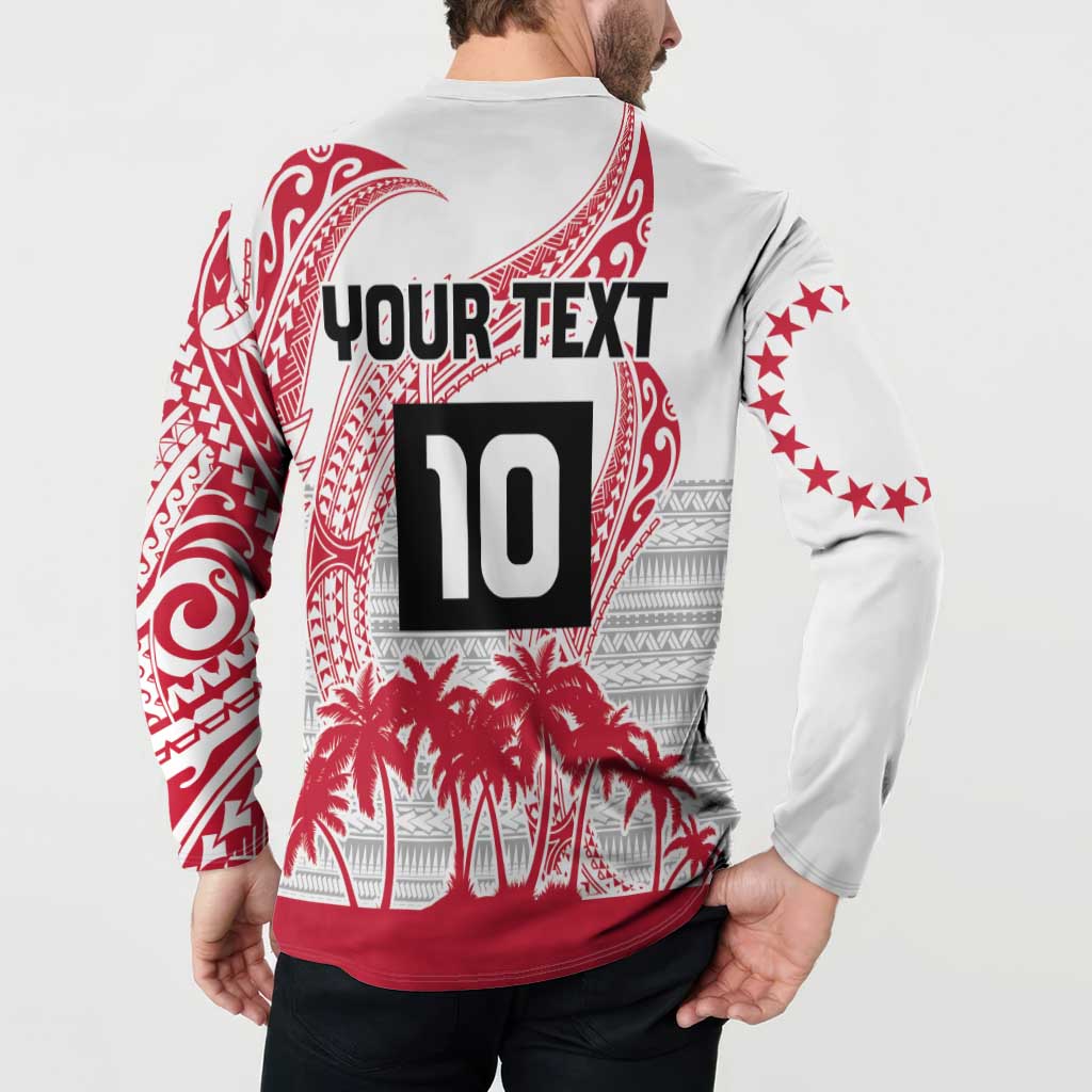 Cook Islands Marathon 2025-Pursuit in Paradise Button Sweatshirt Red Color