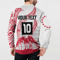 Cook Islands Marathon 2025-Pursuit in Paradise Button Sweatshirt Red Color