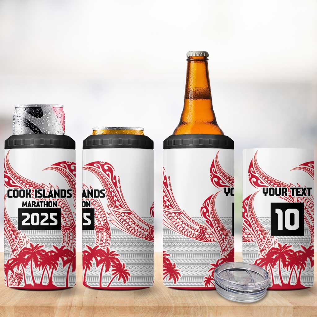 Cook Islands Marathon 2025-Pursuit in Paradise 4 in 1 Can Cooler Tumbler Red Color