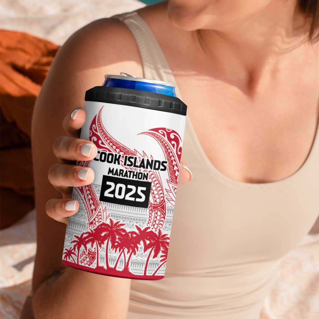 Cook Islands Marathon 2025-Pursuit in Paradise 4 in 1 Can Cooler Tumbler Red Color