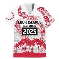 Cook Islands Marathon 2025-Pursuit in Paradise Family Matching Mermaid Dress and Hawaiian Shirt Red Color