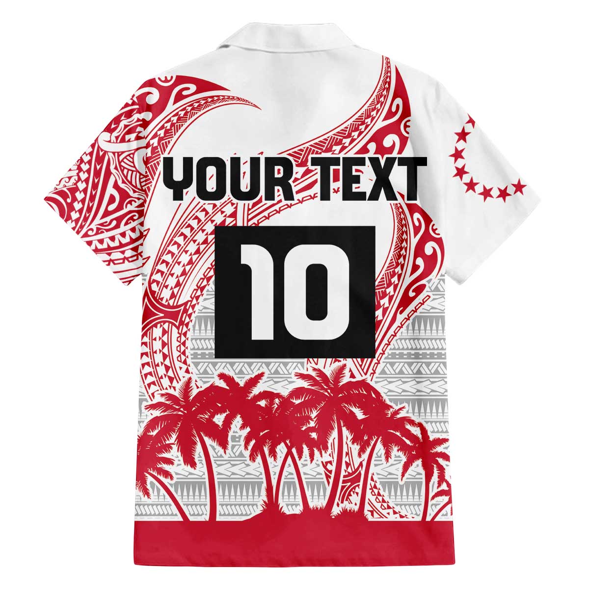 Cook Islands Marathon 2025-Pursuit in Paradise Family Matching Off The Shoulder Long Sleeve Dress and Hawaiian Shirt Red Color
