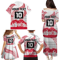 Cook Islands Marathon 2025-Pursuit in Paradise Family Matching Puletasi and Hawaiian Shirt Red Color