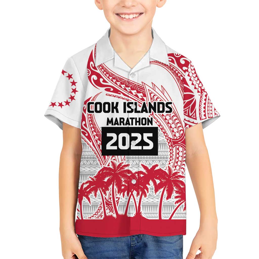 Cook Islands Marathon 2025-Pursuit in Paradise Family Matching Puletasi and Hawaiian Shirt Red Color