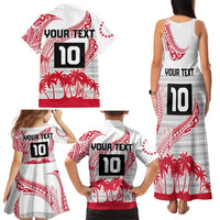 Cook Islands Marathon 2025-Pursuit in Paradise Family Matching Tank Maxi Dress and Hawaiian Shirt Red Color