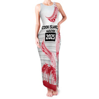Cook Islands Marathon 2025-Pursuit in Paradise Family Matching Tank Maxi Dress and Hawaiian Shirt Red Color