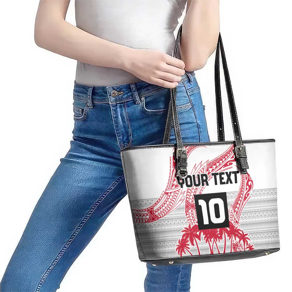 Cook Islands Marathon 2025-Pursuit in Paradise Leather Tote Bag Red Color