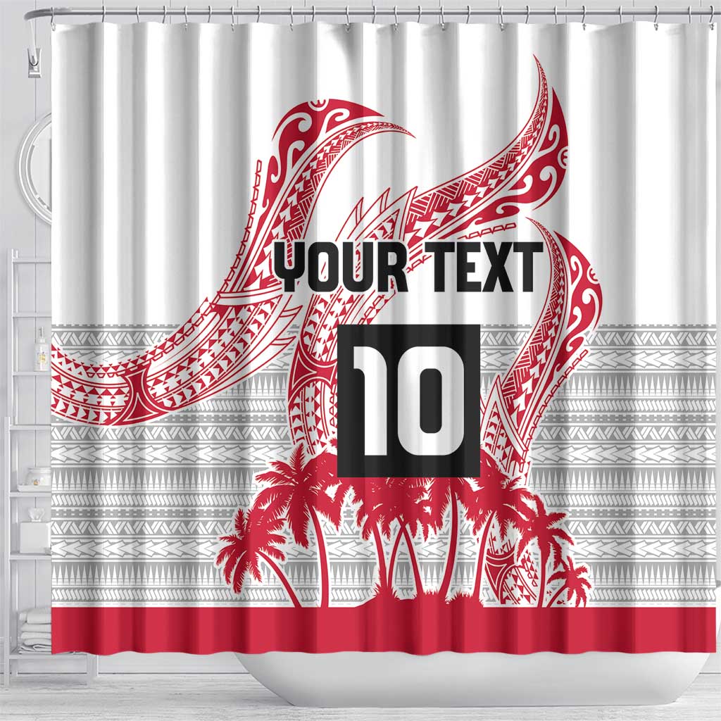 Cook Islands Marathon 2025-Pursuit in Paradise Shower Curtain Red Color